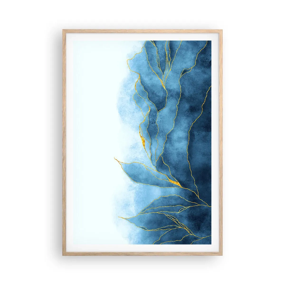 Plakát v rámu světlý dub - Blankyt ve zlatě - 70x100 cm