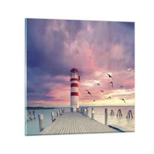 Obraz na skle - Čas jít do přístavu - 60x60 cm