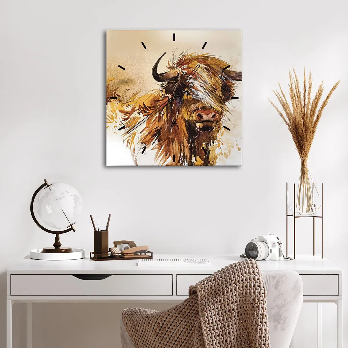 Nástěnné hodiny - Pýcha lovce - 40x40 cm