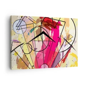 Obraz na plátně - Abstrakce s liniemi a geometrickými tvary - 70x50cm - Výbuch - Moderní nástěnná dekorace do obývacího pokoje a ložnice ARTTOR