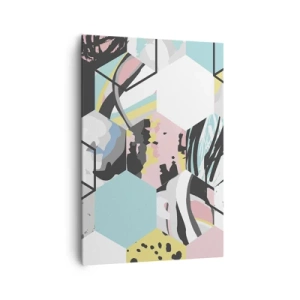 Obraz na plátně - Šestiúhelníky a krychle v šesti barvách - 70x100 cm