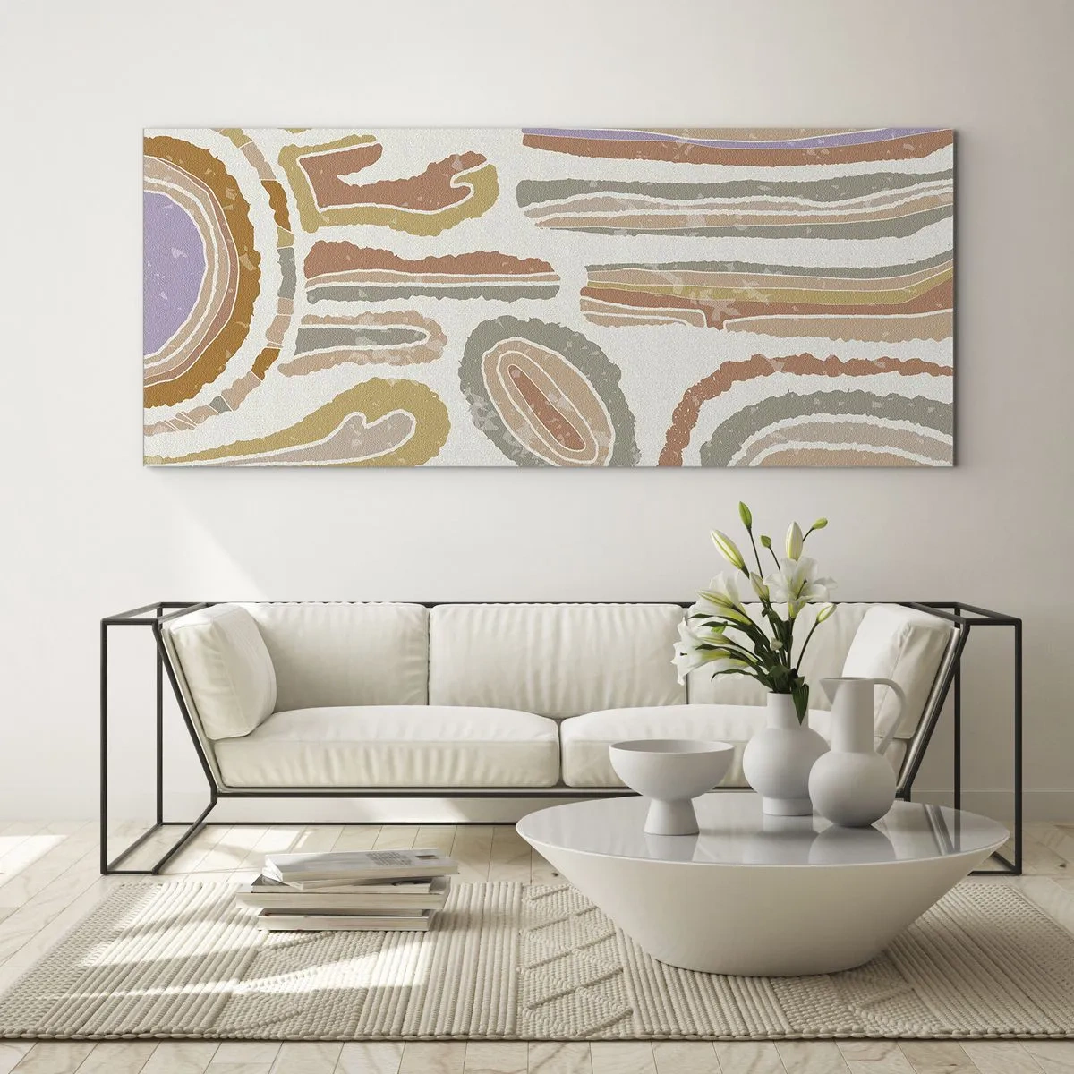 Obraz na skle - Barevné průřezy - 100x40 cm