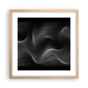 Plakát v rámu světlý dub - Tanec světla v prostoru - 40x40 cm