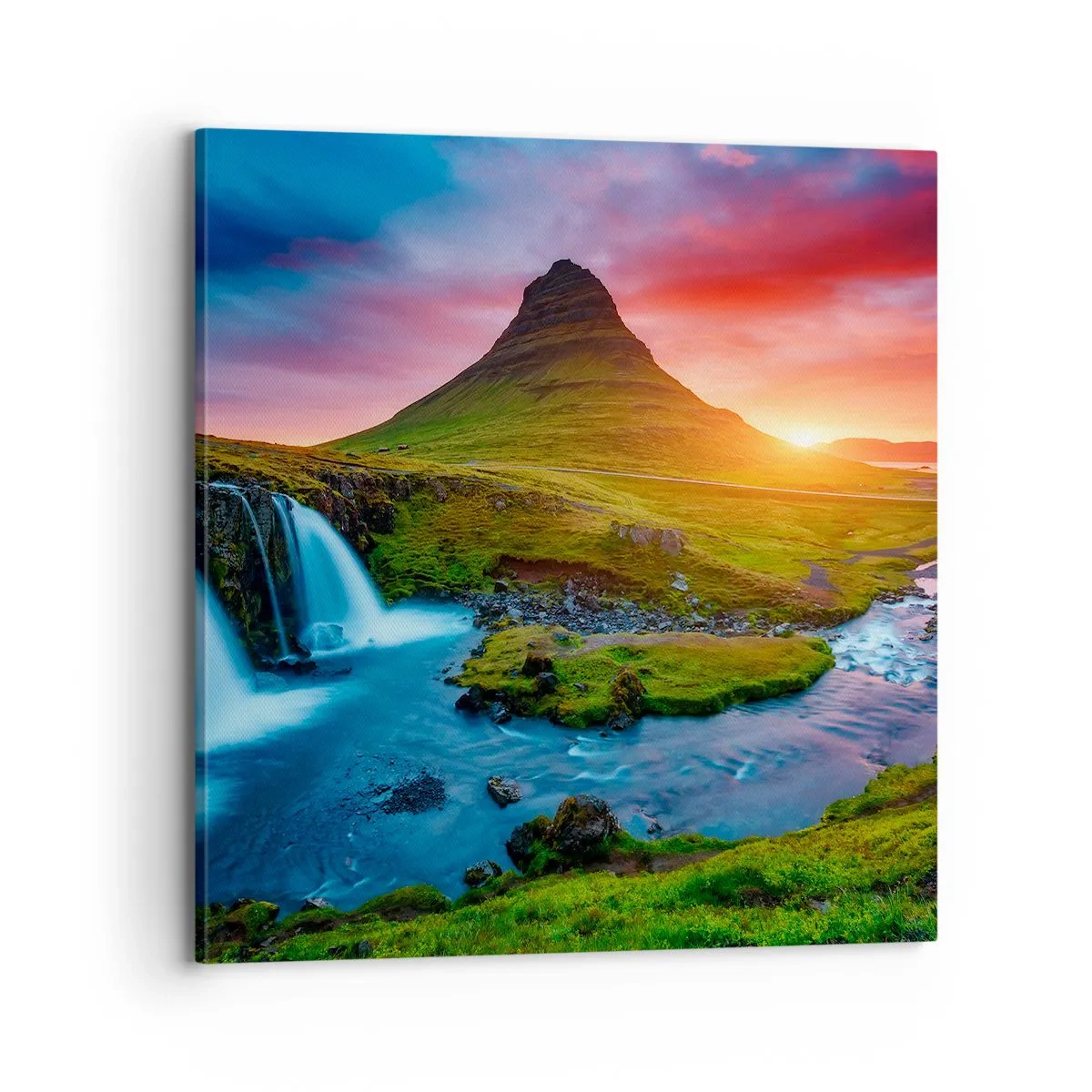 Obraz na plátně - Island - oheň a voda - 70x70 cm