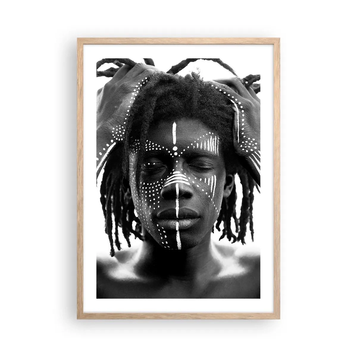 Plakát v rámu světlý dub - Kde jsi? - 50x70 cm