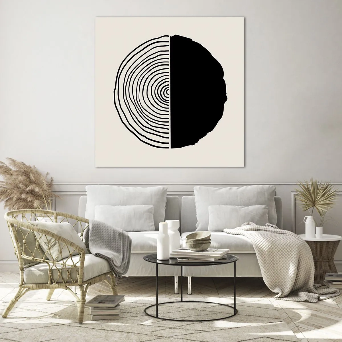 Obraz na skle - Půl na půl - 70x70 cm