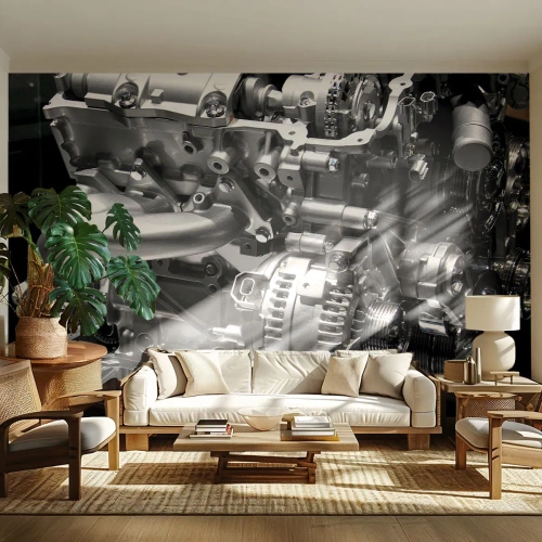 Fototapeta Samolepicí Deluxe Sticker - Kovový, krásný, silný - Automobilový průmysl, Motor auta, 3D - 250x175 cm