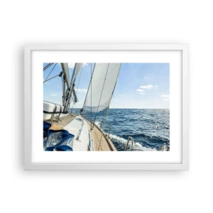 Plakát v bílém rámu - Ahoj, dobrodružství - 40x30 cm