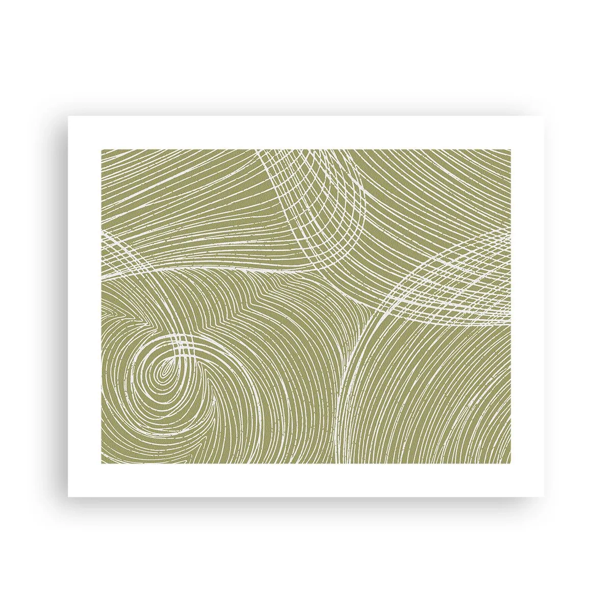 Plakát - Mistrovská abstrakce v bílé - 50x40 cm