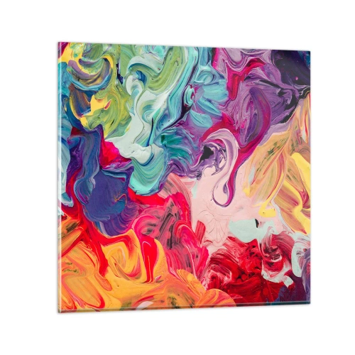 Obraz na skle - Zrození barev - 60x60 cm