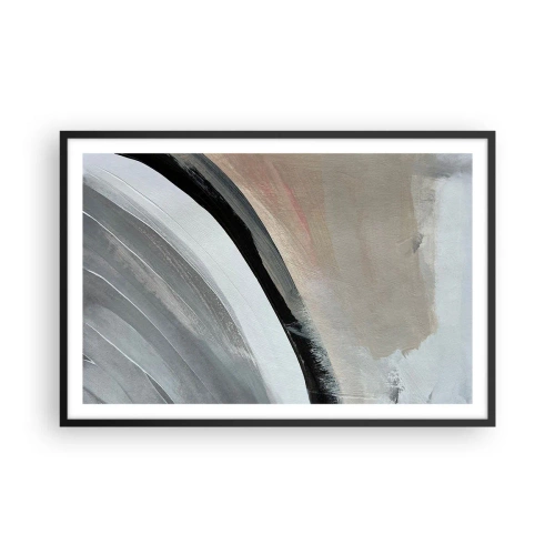 Plakát v černém rámu - Kompozice: černý a šedý oblouk - 91x61 cm