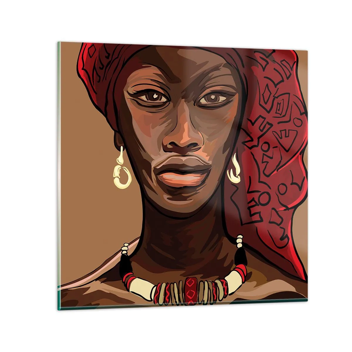 Obraz na skle - Ebenová Venuše - 70x70 cm