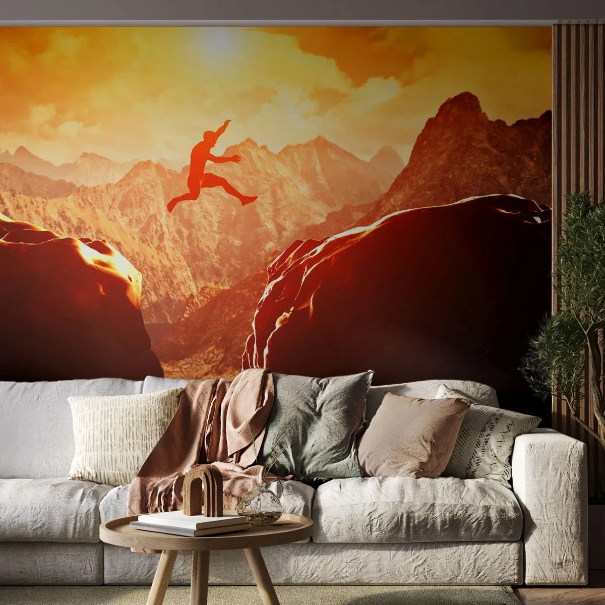 Fototapeta Premium Canvas - Překročením hranic - Sport, Lezení, Krajina - 250x175 cm