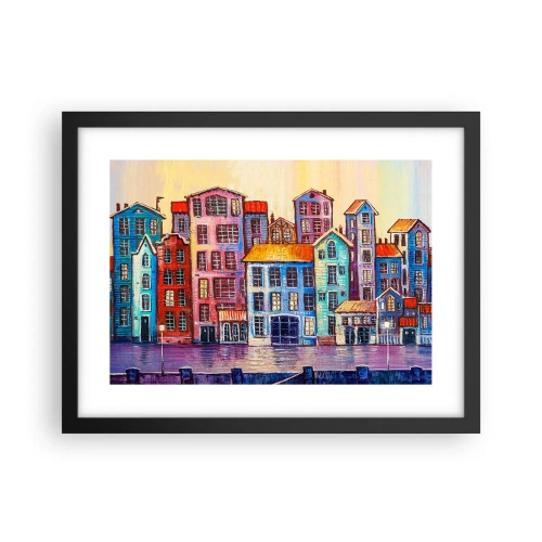 Plakát v černém rámu - Město jako z pohádky - 40x30 cm