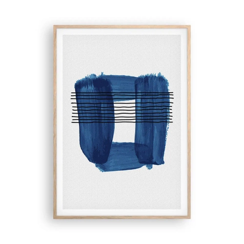 Plakát v rámu světlý dub - Modročerná kompozice - 70x100 cm
