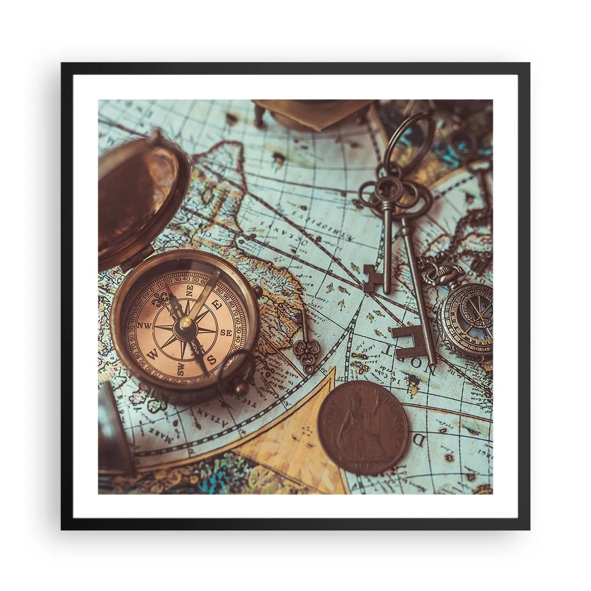 Plakát v černém rámu - Pro dobrodruha - 60x60 cm