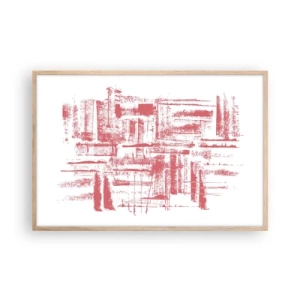 Plakát v rámu světlý dub - Červené město - 91x61 cm