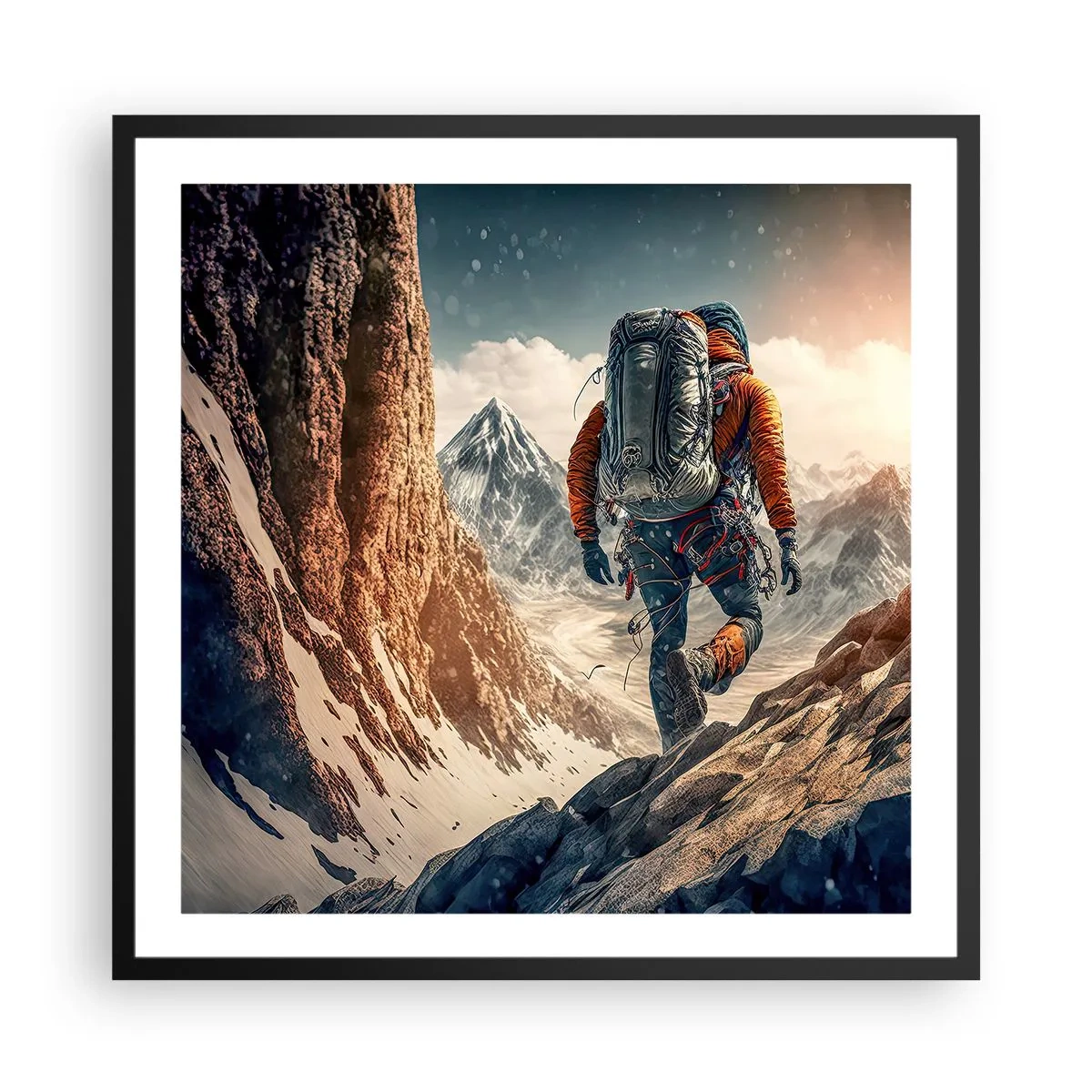 Plakát v černém rámu - Osamělý bojovník - 60x60 cm