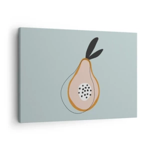 Obraz na plátně - Abstraktní hruška na světlém pozadí - 70x50cm - Pronikání do podstaty věcí - Moderní nástěnná dekorace do obývacího pokoje a ložnice ARTTOR