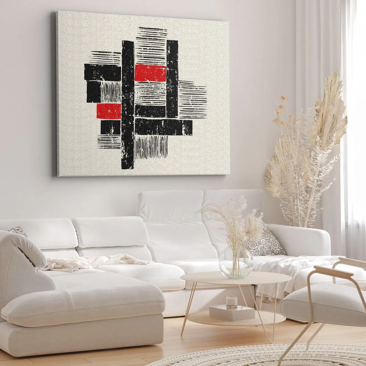 Obraz na plátně - Červené a černé - 70x50 cm