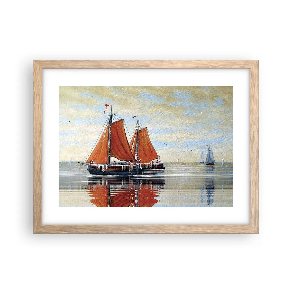 Plakát v rámu světlý dub - Pluj, námořníku… - 40x30 cm