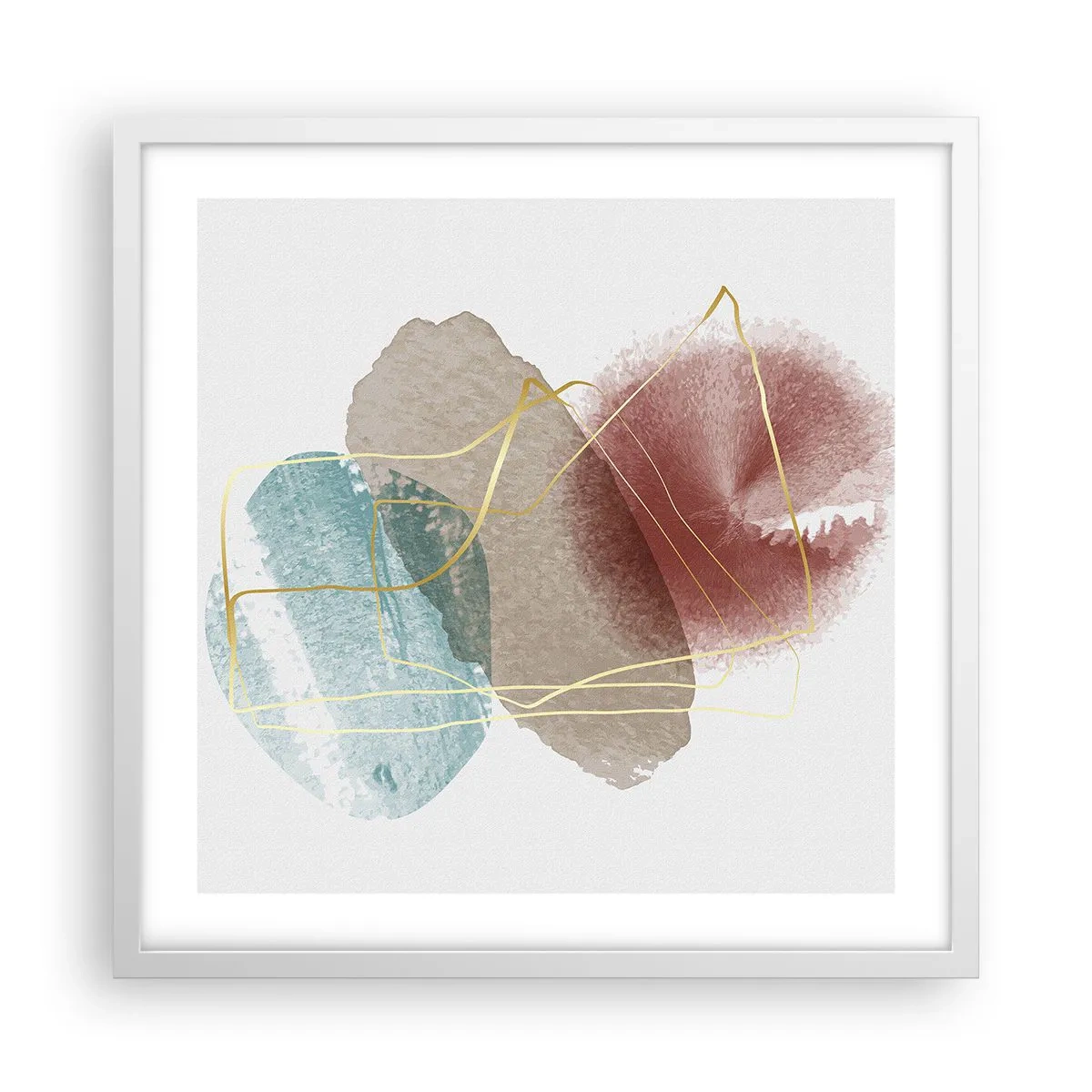 Plakát v bílém rámu - Korálky prostoru - 50x50 cm