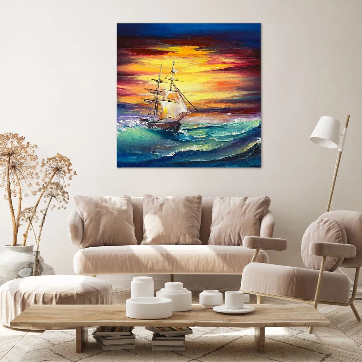 Obraz na plátně - Statečně proti vlnám - 70x70 cm
