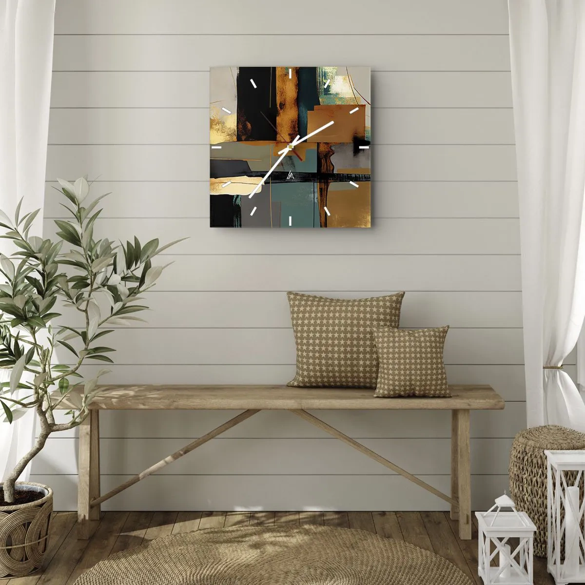 Nástěnné hodiny - Abstrakce – světlo a stín - 40x40 cm