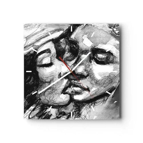 Nástěnné hodiny - Něžný okamžik - 30x30 cm