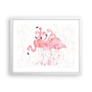 Plakát v bílém rámu - Růžový ansámbl - 50x40 cm