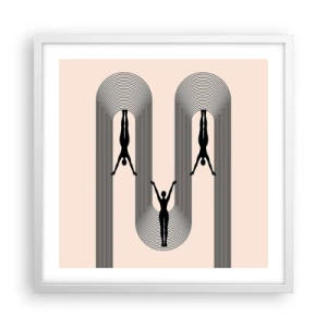Plakát v bílém rámu - Vzhůru nohama - 50x50 cm