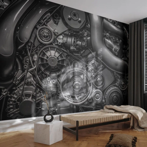 Fototapeta na míru Premium Canvas - Poezie mechaniky - Motor, Mechanik, Kov