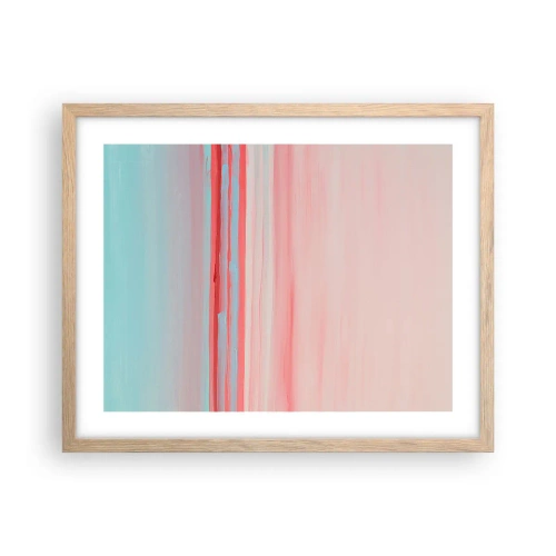 Plakát v rámu světlý dub - Abstrakce za úsvitu - 50x40 cm