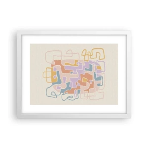Plakát v bílém rámu - Labyrint – veselé dobrodružství - 40x30 cm