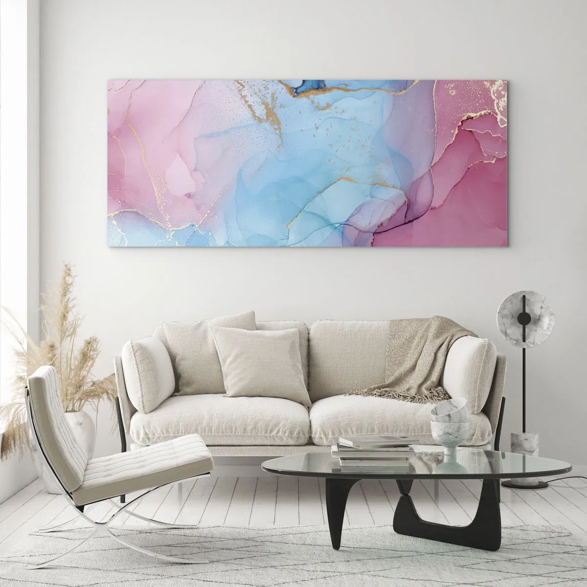 Obraz na skle - Setkávání a prolínání - 100x40 cm