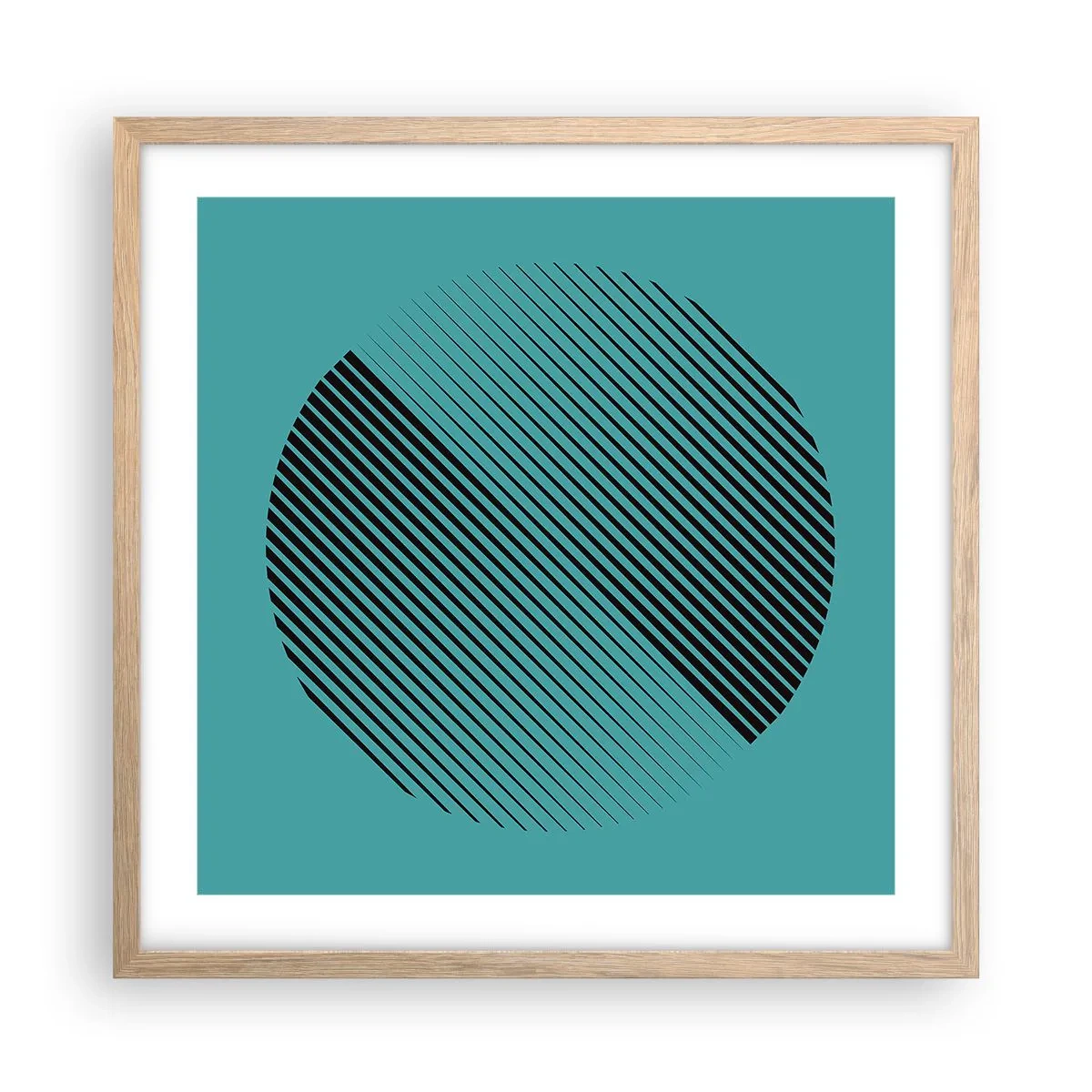 Plakát v rámu světlý dub - Kruh – geometrická variace - 50x50 cm