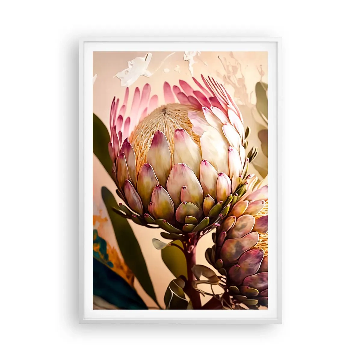 Plakát v bílém rámu - Něžně objaté - 70x100 cm