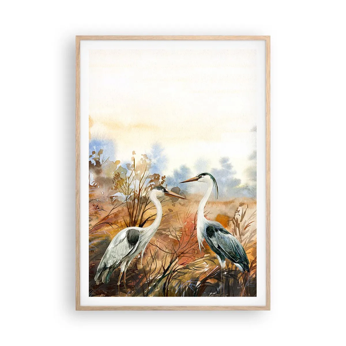 Plakát v rámu světlý dub - Kam na podzim? - 70x100 cm