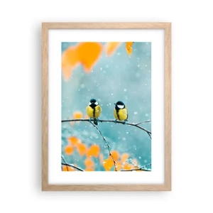 Plakát v rámu světlý dub - Ptačí drby - 30x40 cm