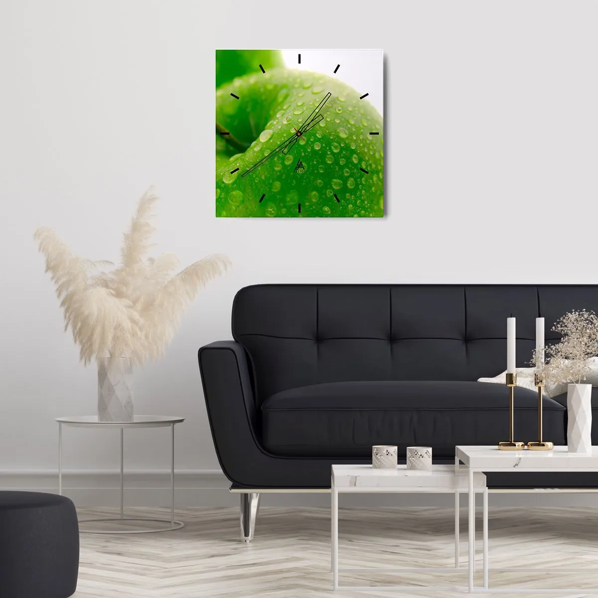 Nástěnné hodiny - Zelená studená svěžest - 40x40 cm