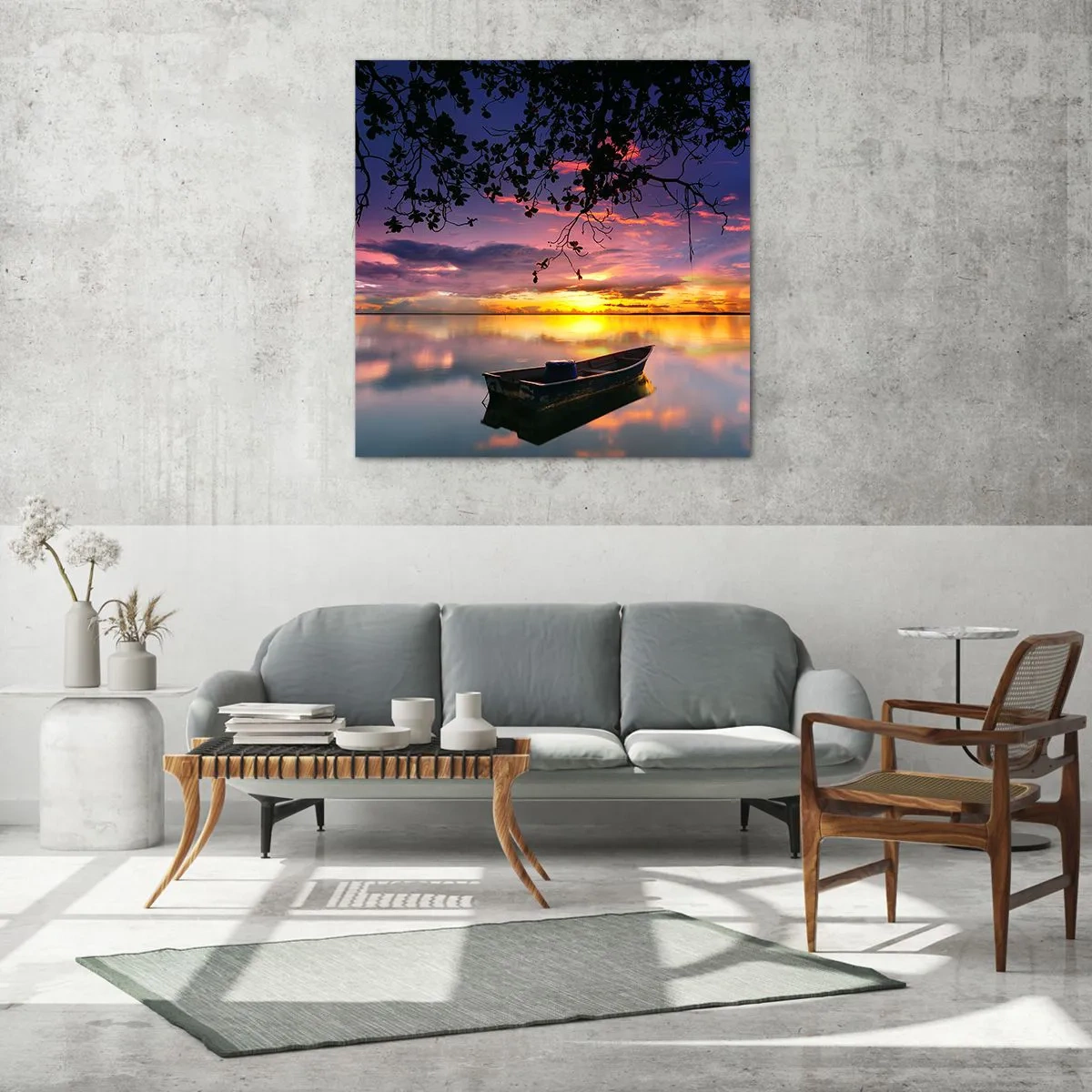 Obraz na skle - „Zdá se, že visíš uprostřed nebe…“ - 30x30 cm