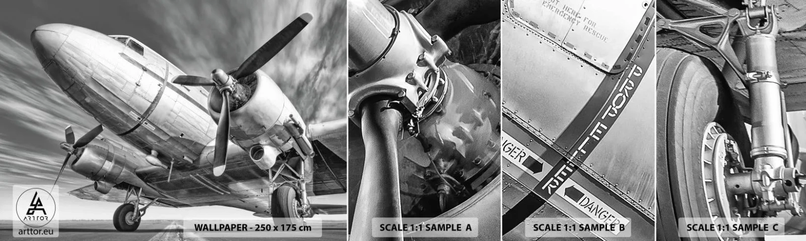 Vzor Fototapety Samolepicí Deluxe Sticker - Vždy připraven k letu - Letadlo, Retro, Letadlo - 100x30 cm