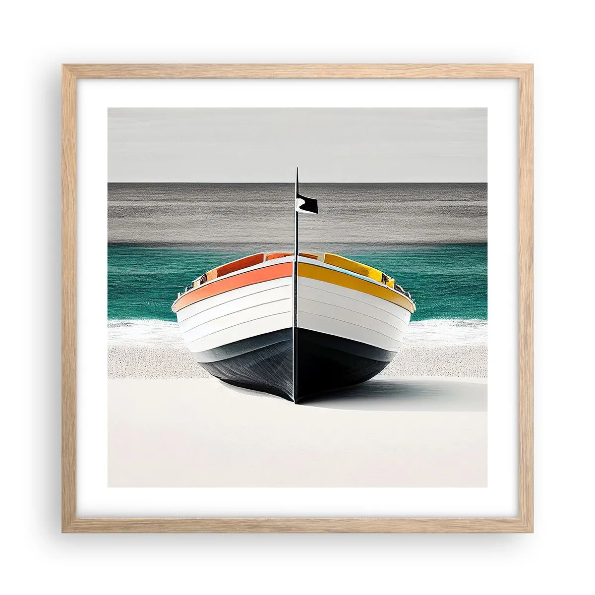 Plakát v rámu světlý dub - Na správném místě - 50x50 cm