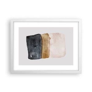Plakát v bílém rámu - Kompozice zemitých barev - 40x30 cm