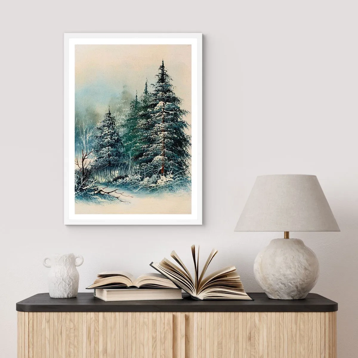 Plakát v bílém rámu - Připravení na Vánoce - 40x50 cm