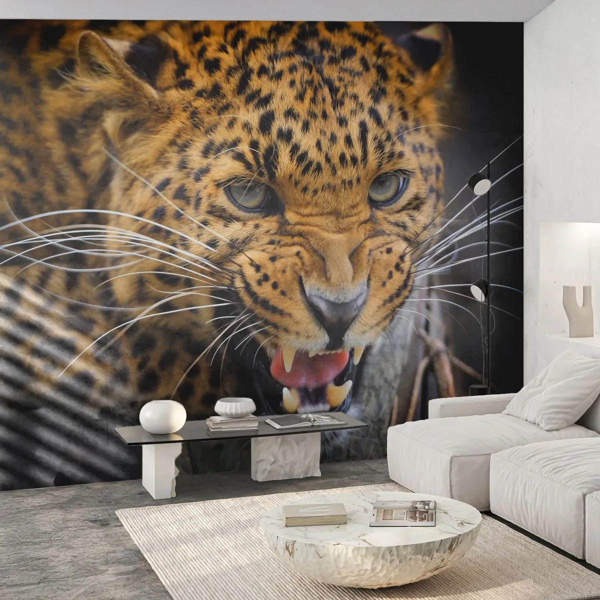Fototapeta Samolepicí Deluxe Sticker - Nepřibližuj se, varuji! - Zvířata, leopard, Divoká kočka - 250x175 cm