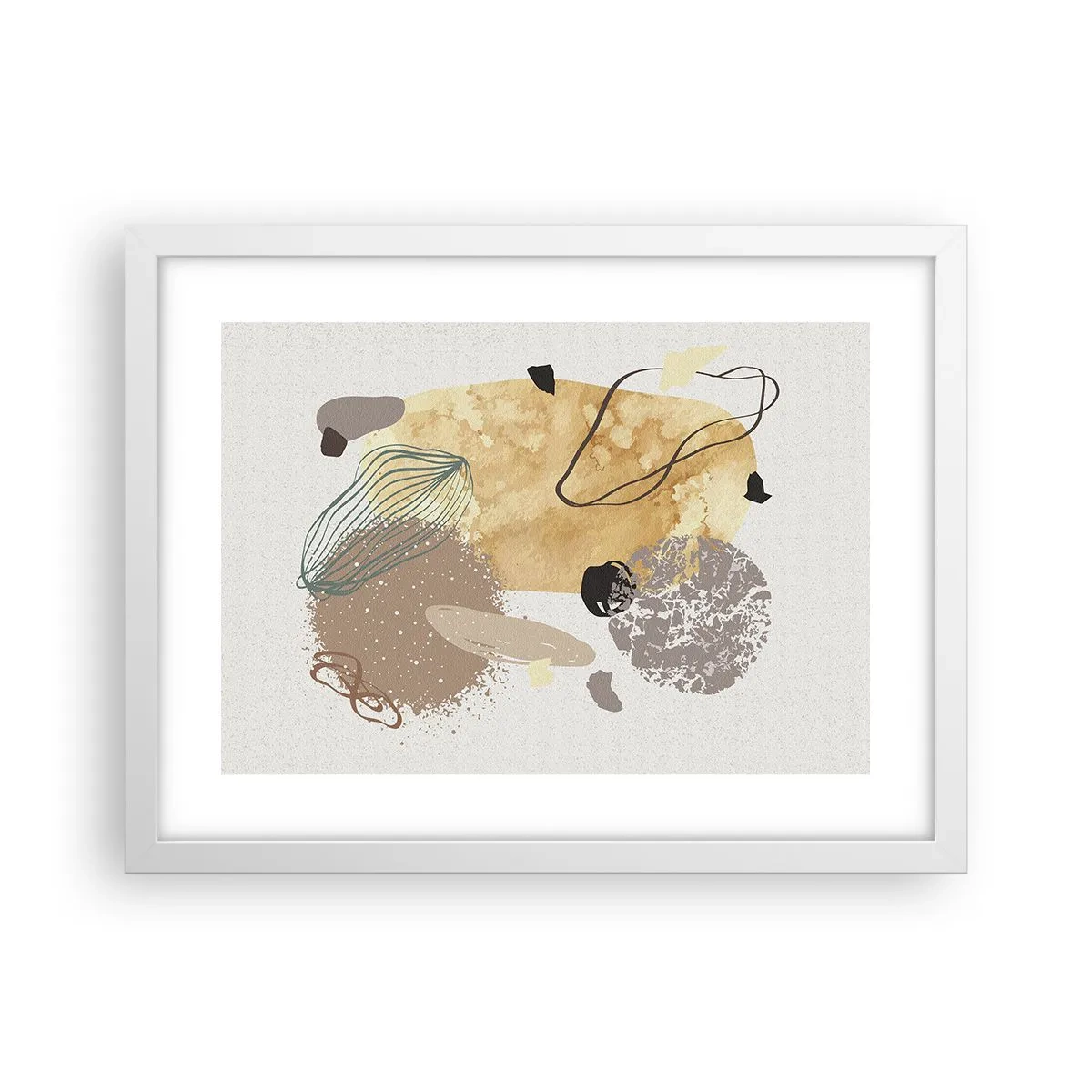 Plakát v bílém rámu - Abstraktní švestka - 40x30 cm