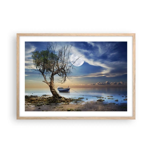 Plakát v rámu světlý dub - Je to konec nebo začátek? - 70x50 cm