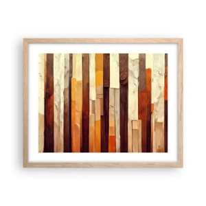 Plakát v rámu světlý dub - Hymna lesních stromů - 50x40 cm