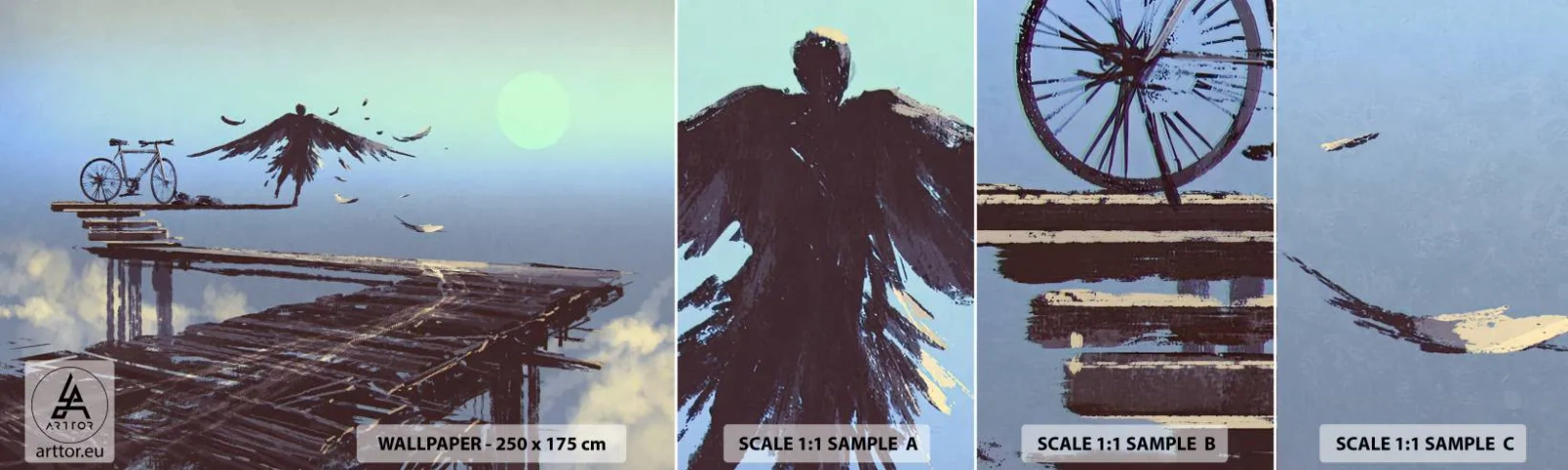 Vzor Fototapety Samolepicí Deluxe Sticker - Ikaros věčně živý - Abstrakce, Ikar, Jízdní kolo - 100x30 cm